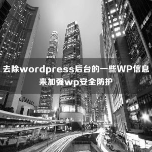 如何去除wordpress后台的一些WP信息来加强wp安全防护？